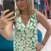 VESTIDO ESMPADO HOJAS VERDE GUIMANOS