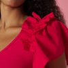 MINUETO TOP KIMBERLY, COLOR ROSA INTENSO, MANGA DE VOLANTE