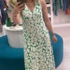 VESTIDO ESMPADO HOJAS VERDE GUIMANOS