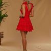 VESTIDO CAMALEONICA ENCAJE ROJO ZOILO