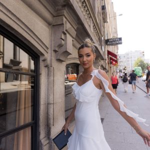 VESTIDO SEDA TURQUESA SCRIPTA