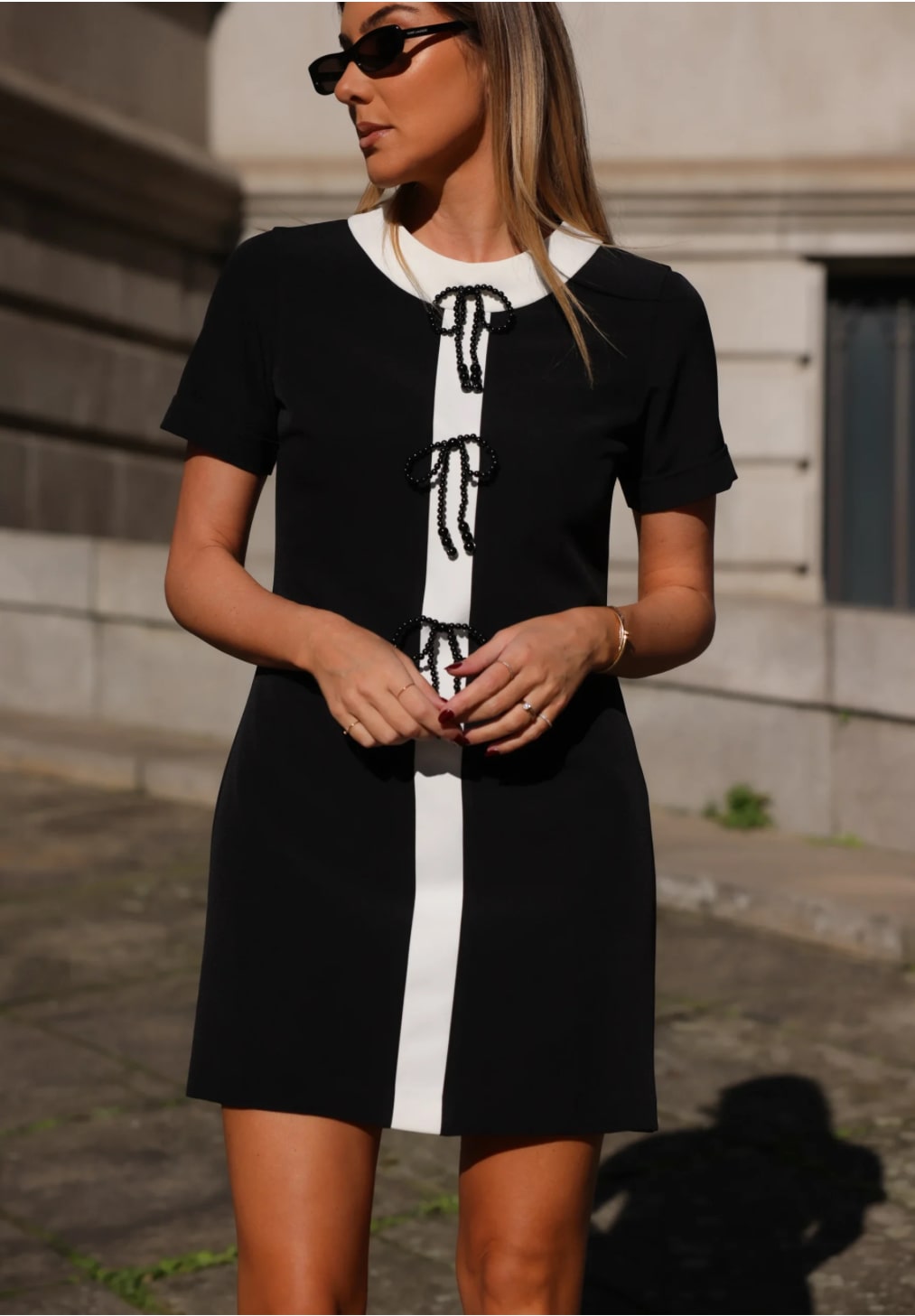 VESTIDO BOLITAS NG-BCO SCRIPTA