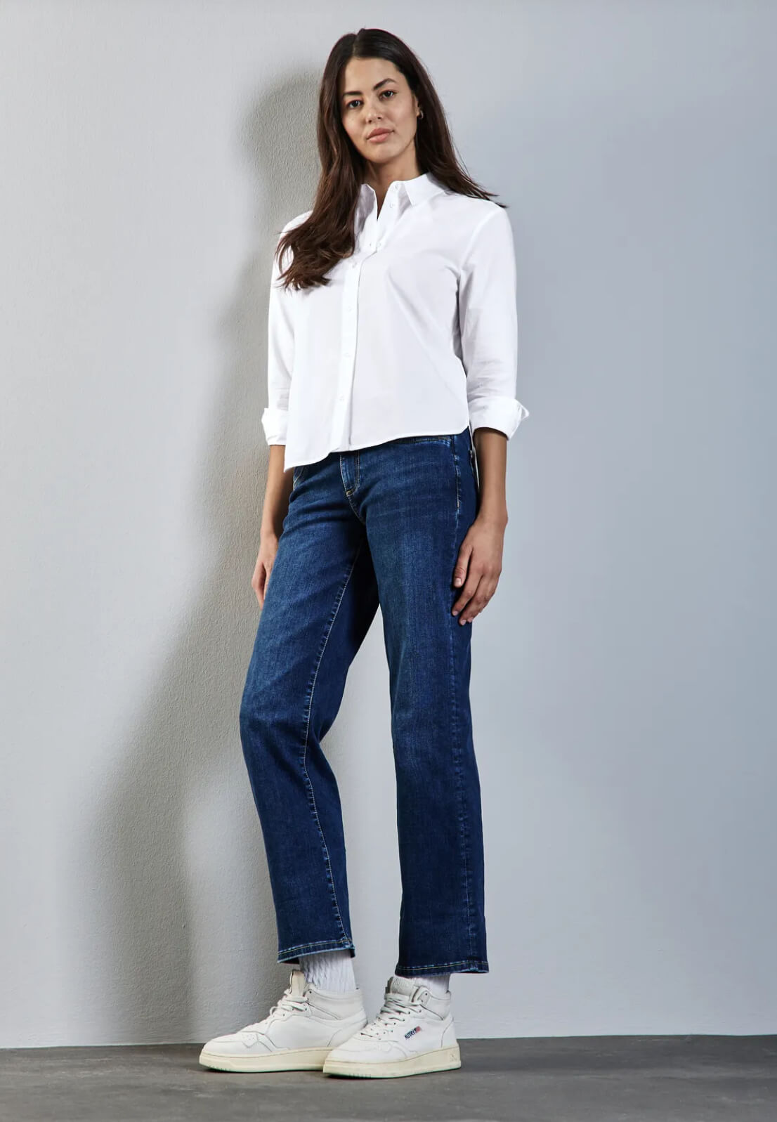 BLUSA CAMISERA BLANCA STREET ONE