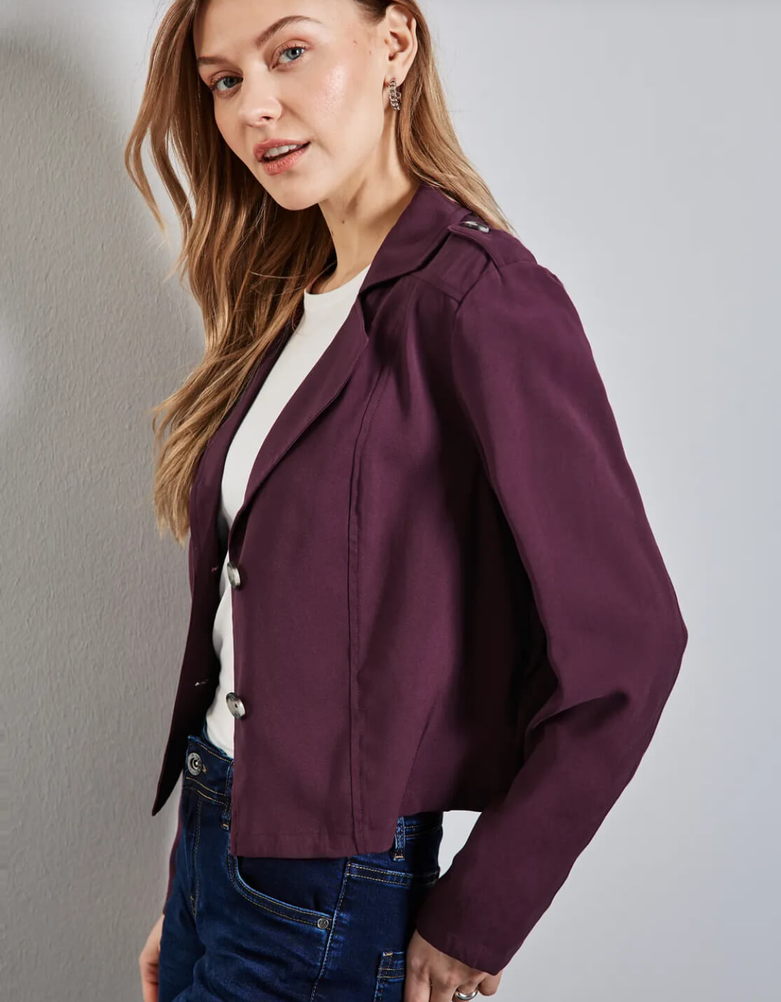 BLAZER GABARDINA GRANATE STREET ONE