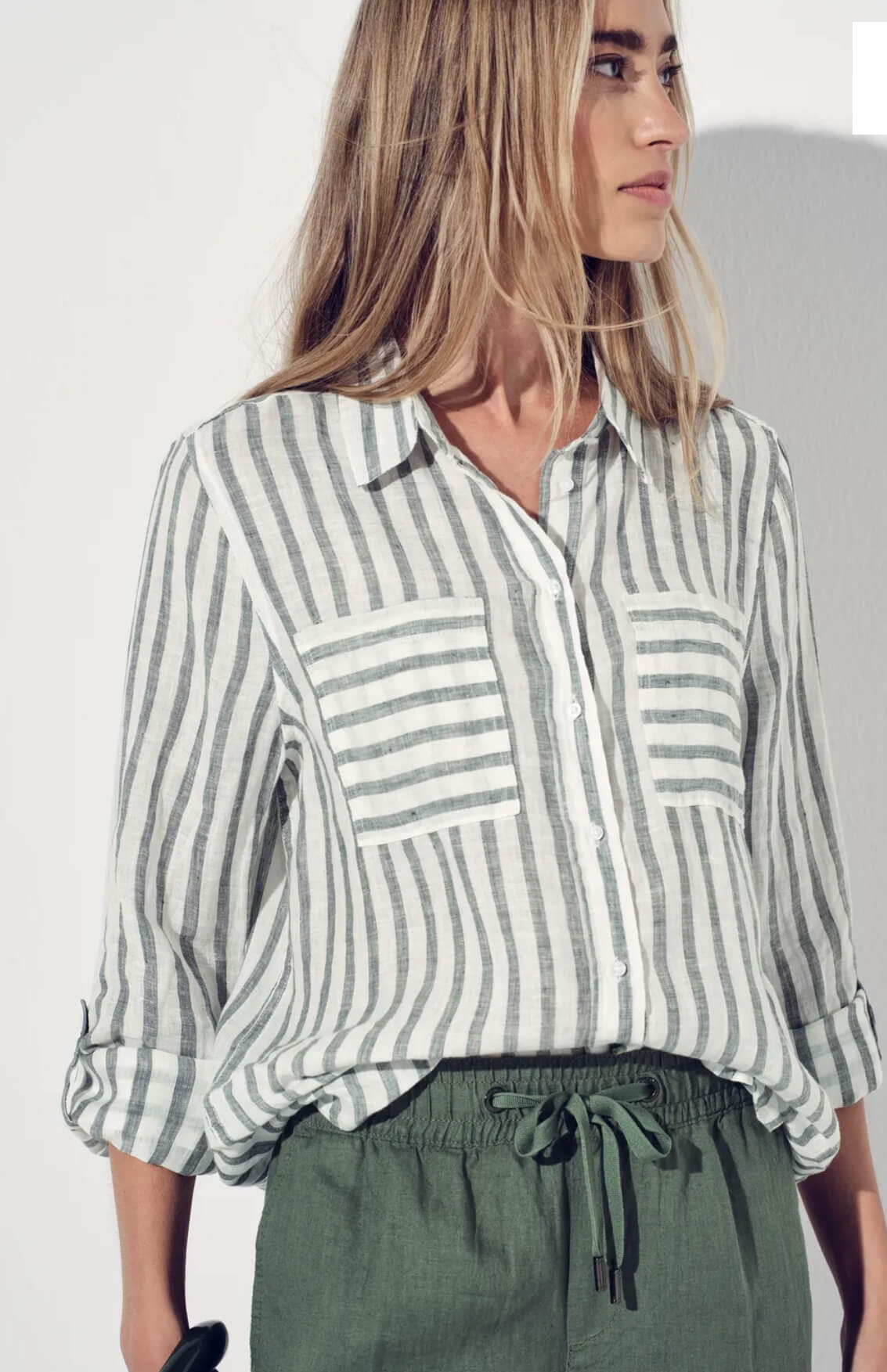 CAMISA RAYAS VERDE STREET ONE