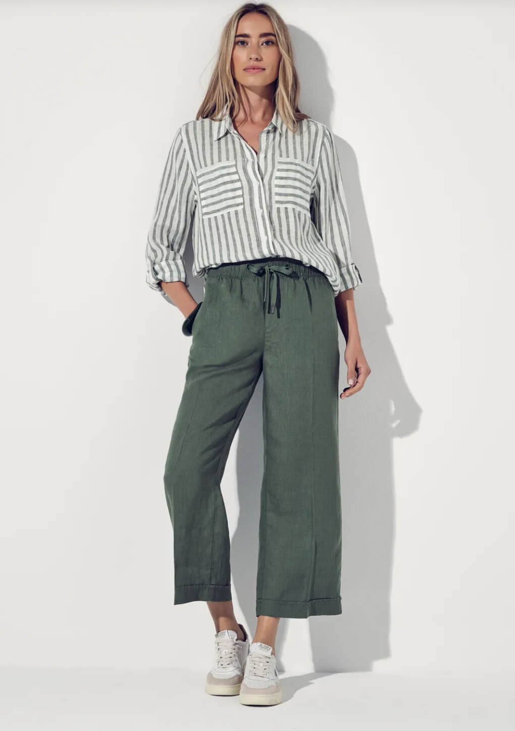 CAMISA RAYAS VERDE STREET ONE