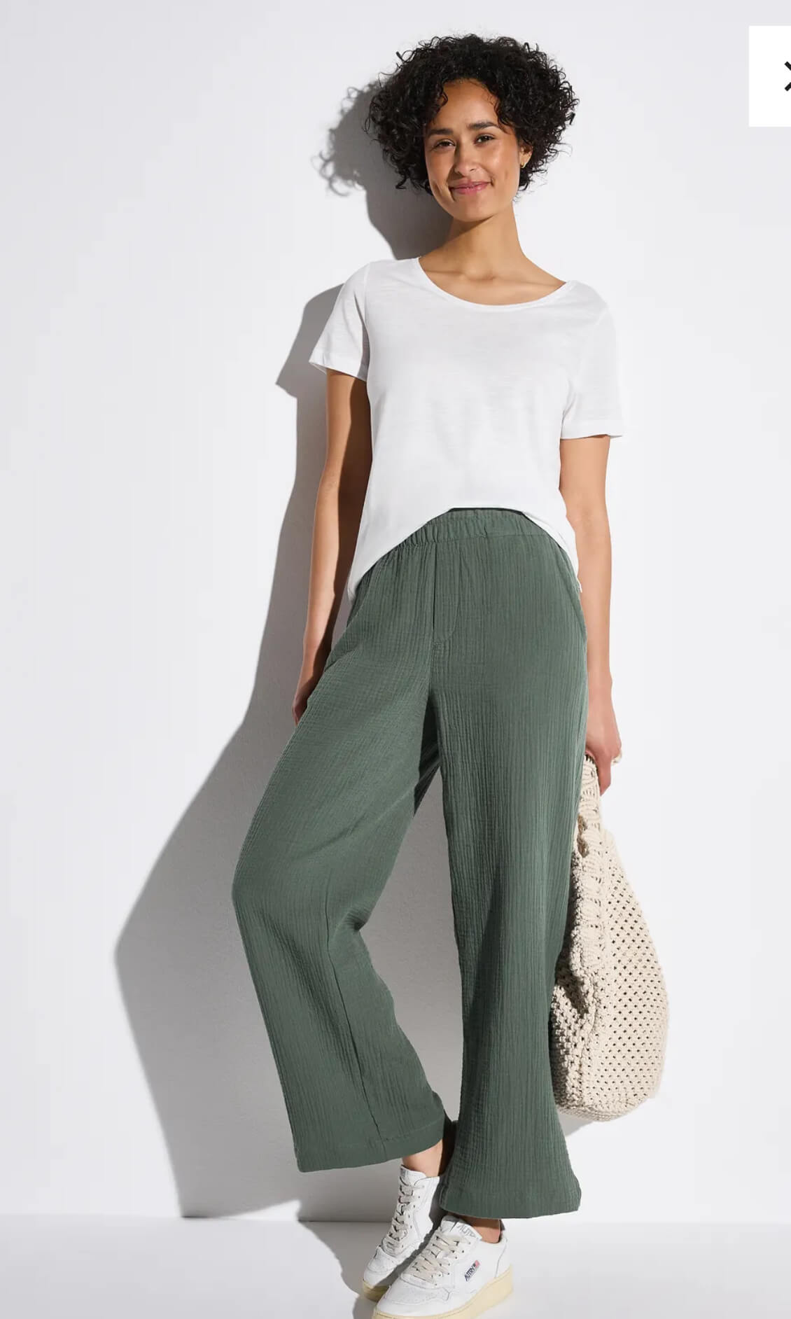 PANTALON MUSELINA VERDE STREET ONE