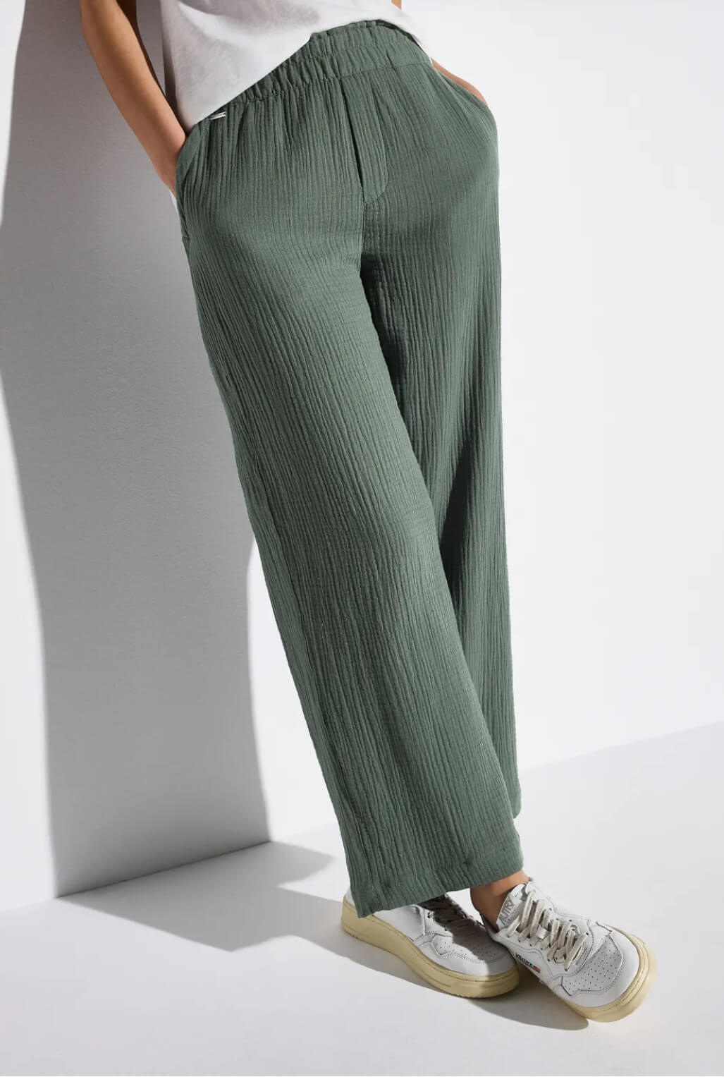 PANTALON MUSELINA VERDE STREET ONE