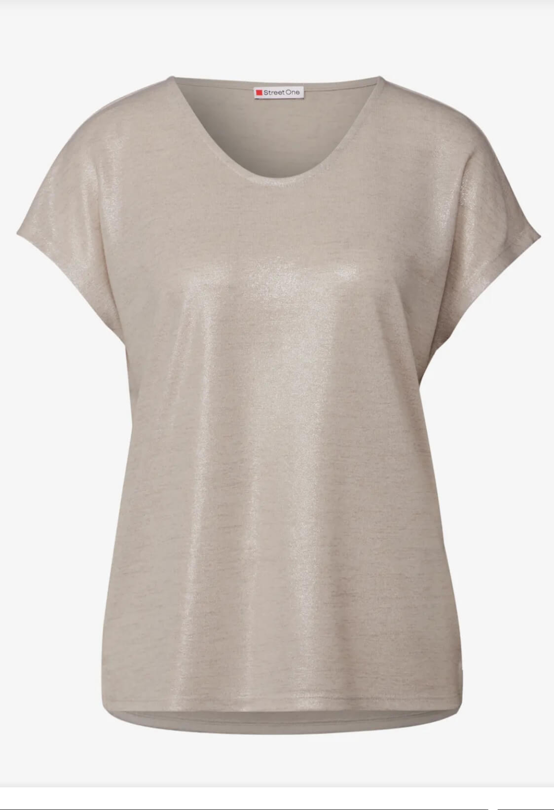 CAMISETA BRILLANTE CON CUELLO EN V STREET ONE