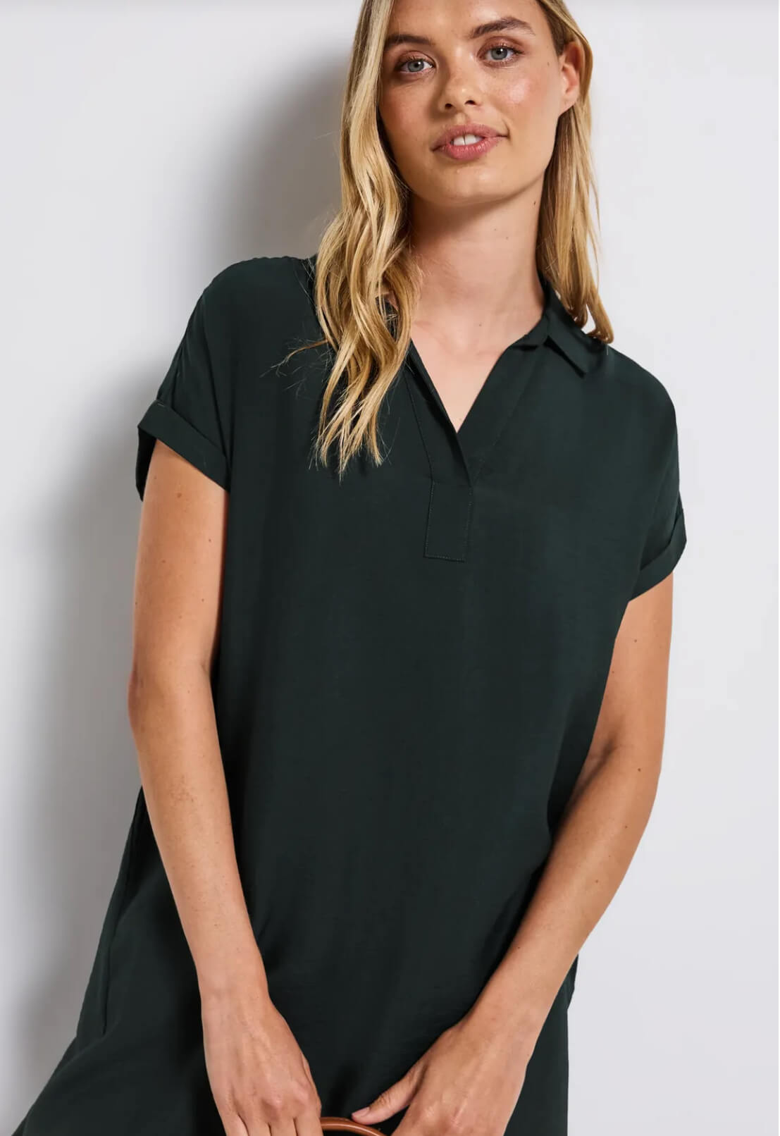VESTIDO VERDE OSCURO STREET ONE