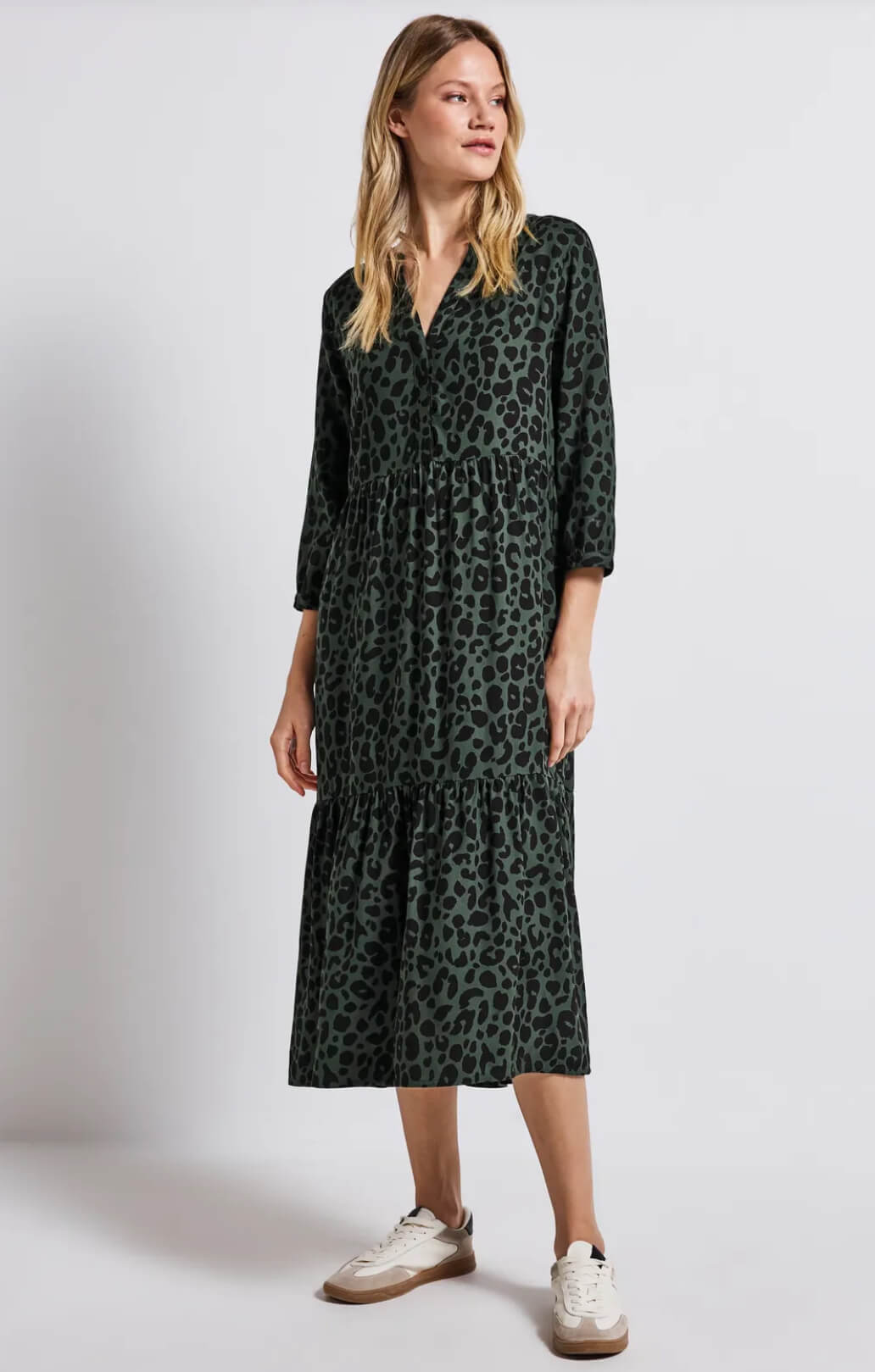VESTIDO PRINT VERDE STREET ONE