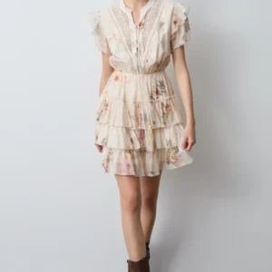 VESTIDO FLORAL VOLANTES BSB