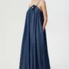 VESTIDO MAXI DENIM FLOR BSB