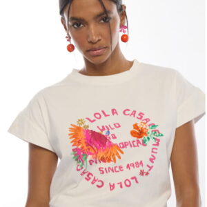 CAMISETA LORO PLUMAS BLANCA LOLA CASADEMUNT