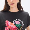 CAMISETA LORO PLUMAS NEGRA LOLA CASADEMUNT