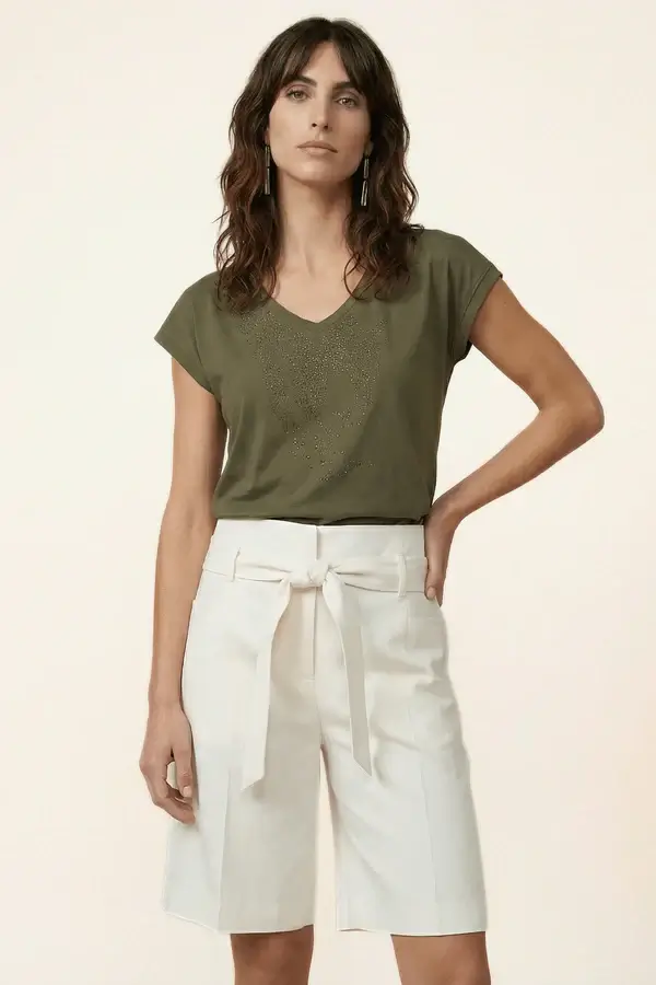 CAMISETA VERDE MILITAR STRASS LOLITAS&L