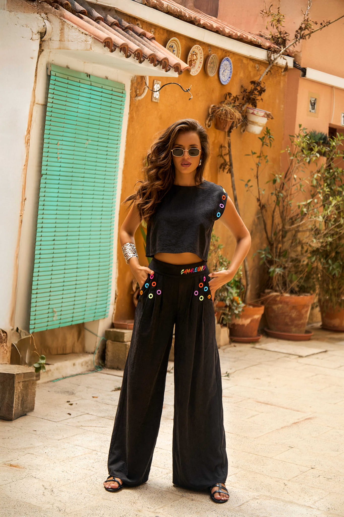 TOP ESTORNINO Y PANTALON TICO CAMALEONICA