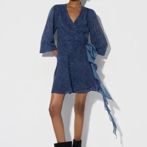 Vestido Corto Estampado Azul BSB