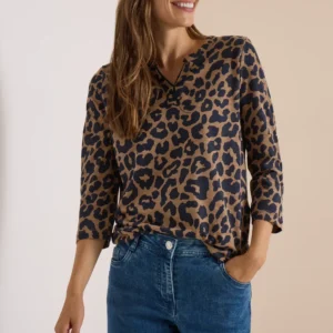CAMISETA 3/4 PRINT MARRON CECIL
