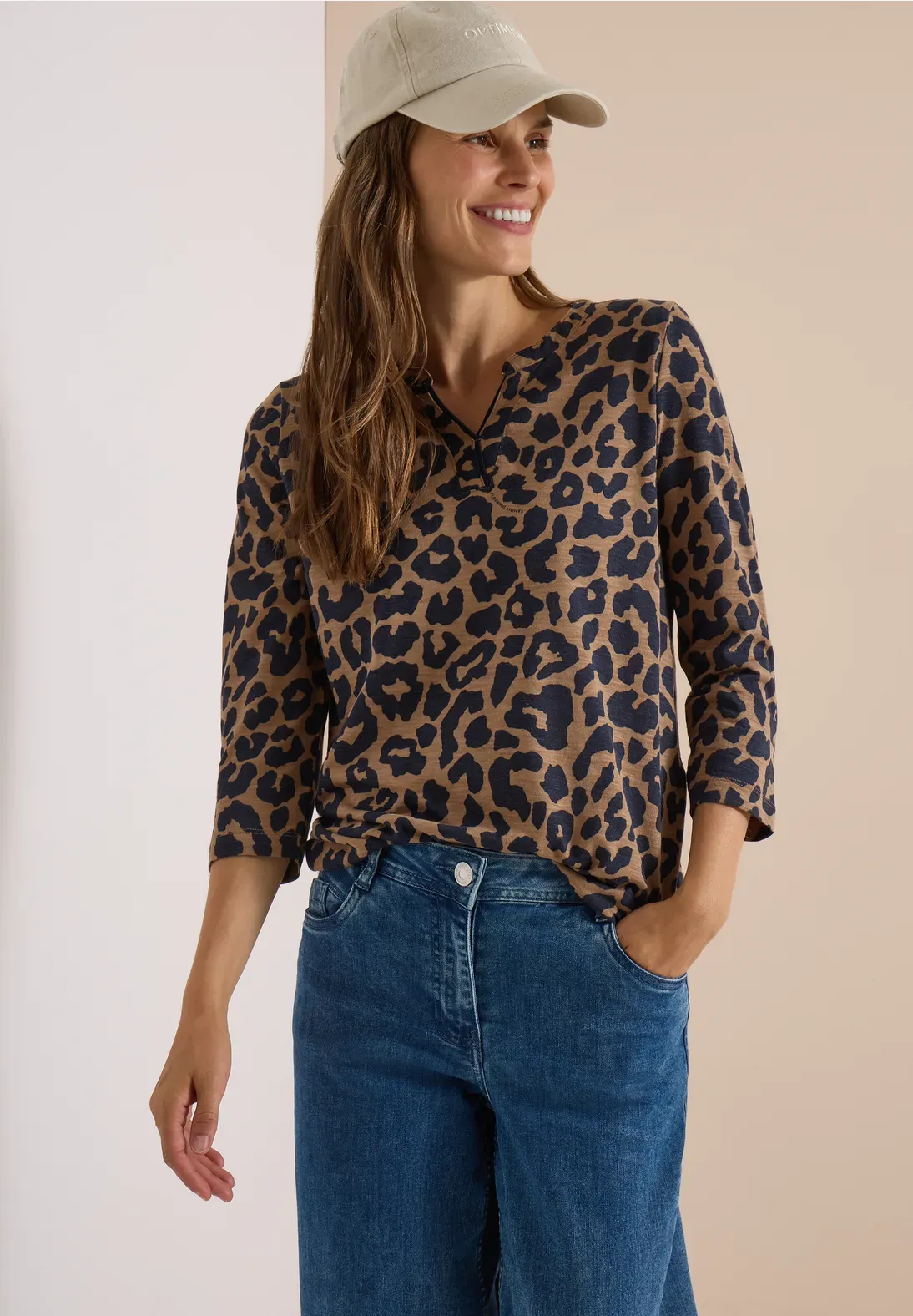 Camiseta 3/4 print Marrón CECIL