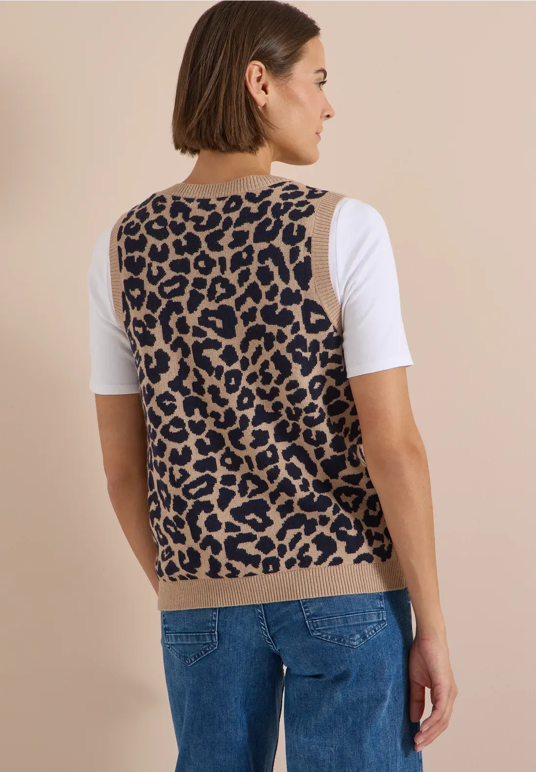 Chaleco Punto print Beige CECIL - Imagen 2