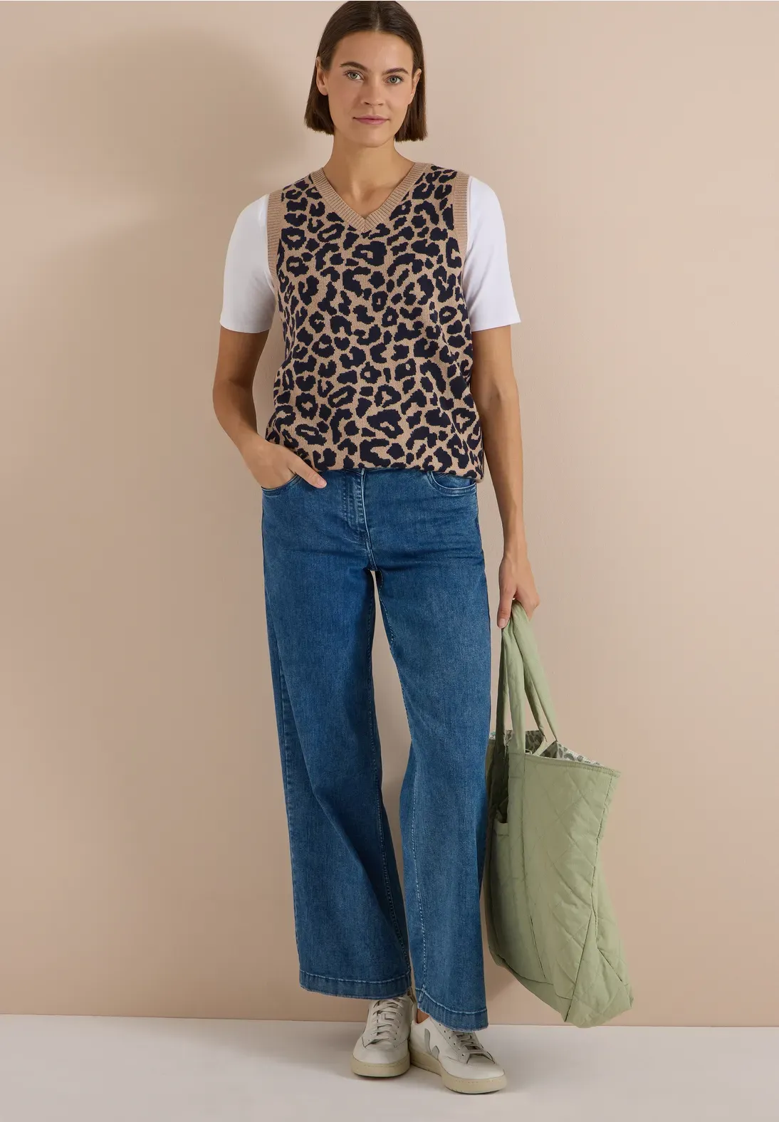 Chaleco Punto print Beige CECIL - Imagen 3