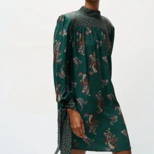 Vestido Corto Estampado Verde BSB